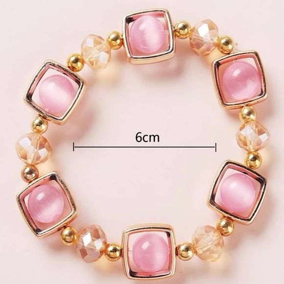 Pink Stones Beaded Bracelet - Picture 3 of 4